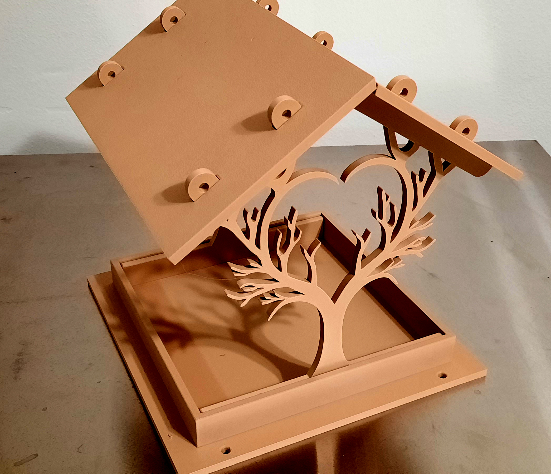 Brown bird feeder