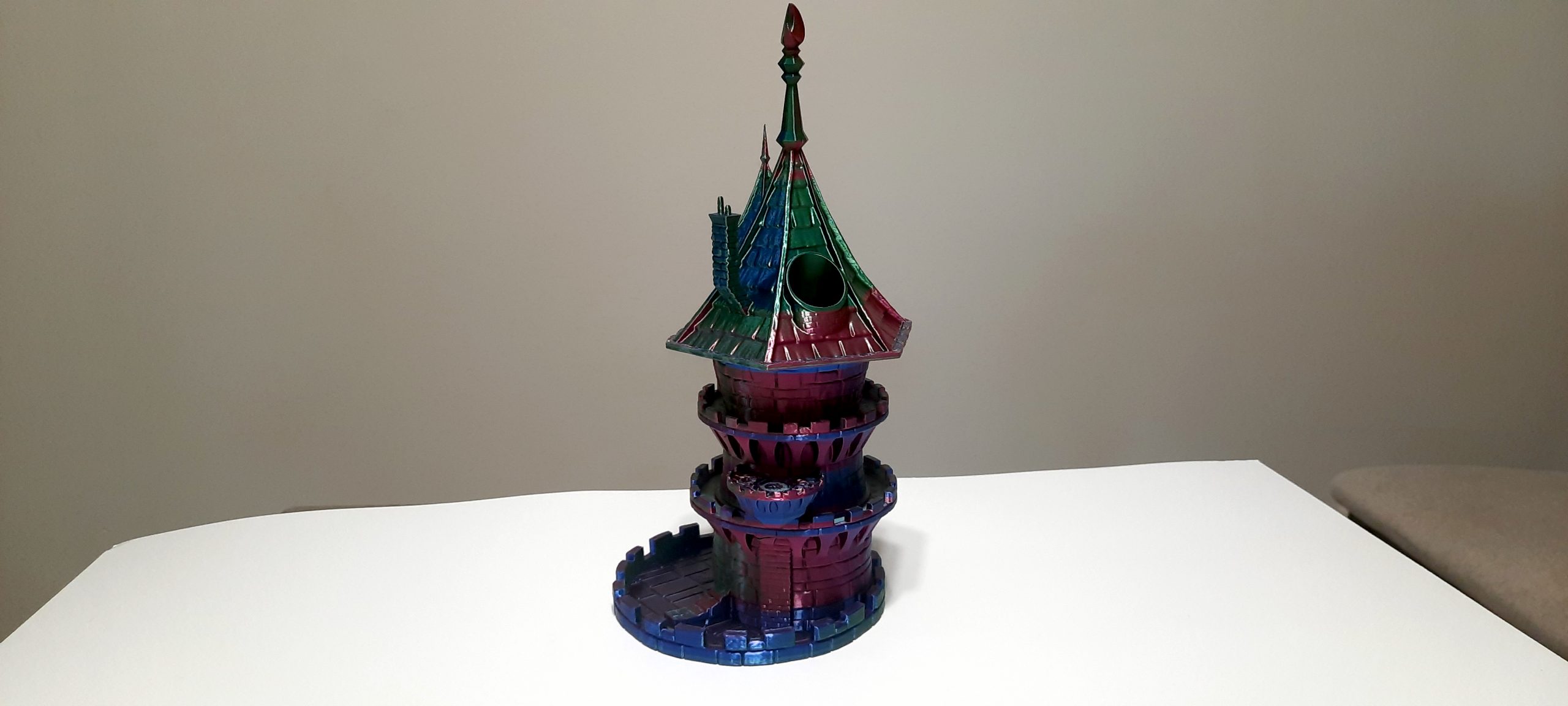 Wizard Dice Tower Tri-Color Silk