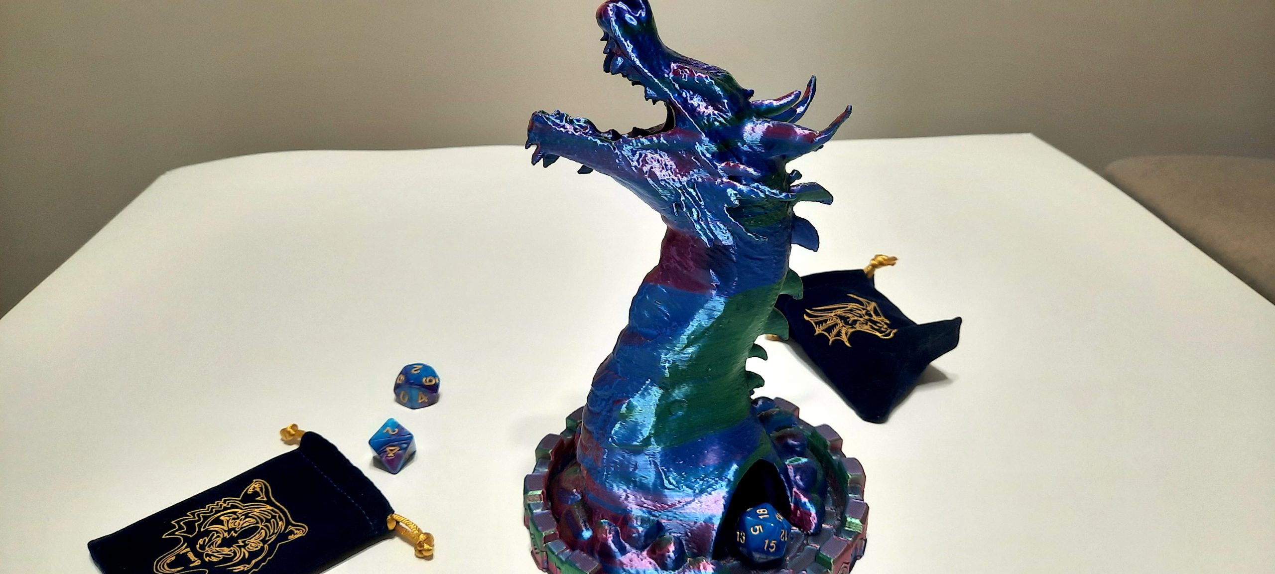 Tri-color Silk PLA Dragon Dice Tower